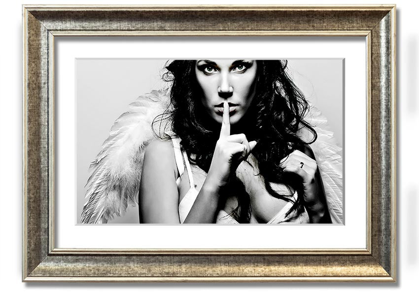 A beautifully framed print titled 'Angel Beauty', showcasing elegant artwork in a stylish frame, ready to hang.