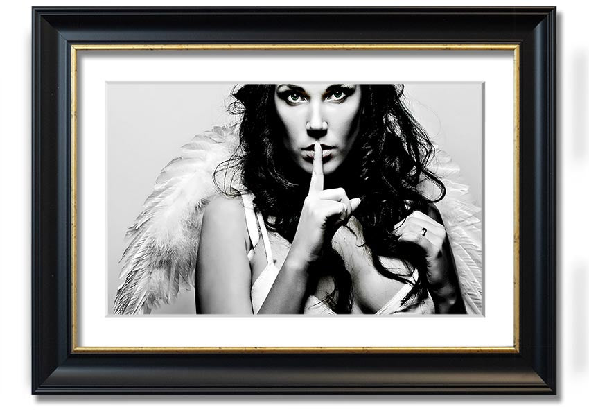 A beautifully framed print titled 'Angel Beauty', showcasing elegant artwork in a stylish frame, ready to hang.