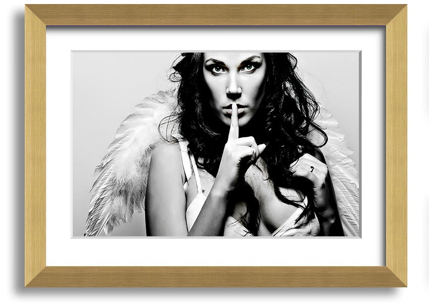 A beautifully framed print titled 'Angel Beauty', showcasing elegant artwork in a stylish frame, ready to hang.