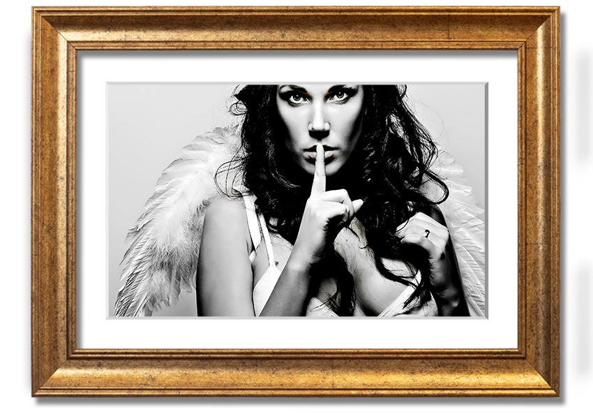 A beautifully framed print titled 'Angel Beauty', showcasing elegant artwork in a stylish frame, ready to hang.