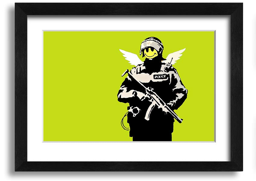 Angel Copper Lime Green framed print showcasing vibrant copper and lime green colors, elegantly framed and ready to hang.