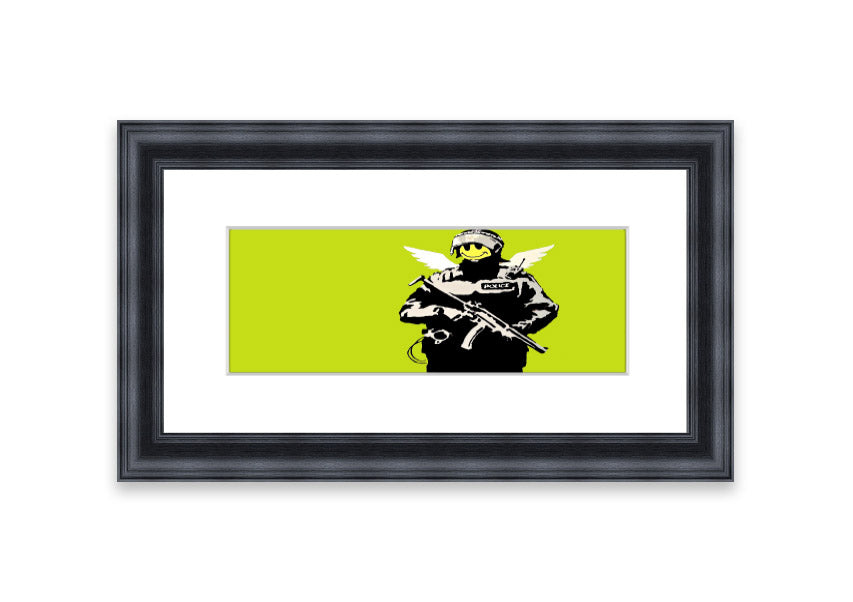 Angel Copper Lime Green framed print showcasing vibrant copper and lime green colors, elegantly framed and ready to hang.