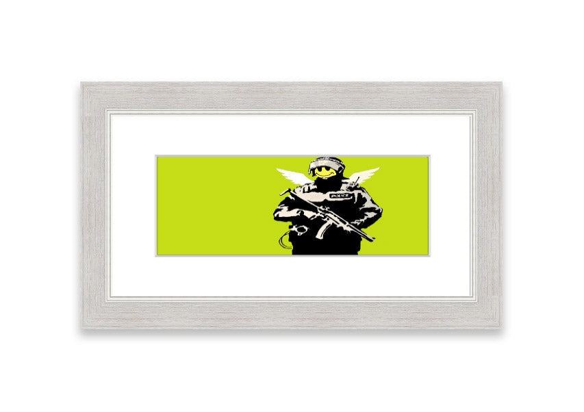 Angel Copper Lime Green framed print showcasing vibrant copper and lime green colors, elegantly framed and ready to hang.