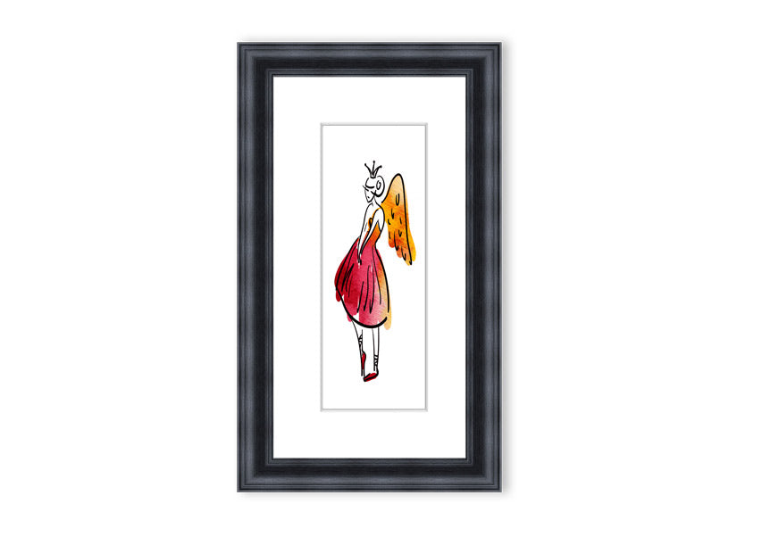 Abstract fairy artwork in frame.