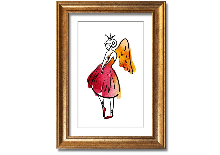 Angel Dancer framed print showcasing a graceful dancer, available in various frame colours, handmade in the UK.