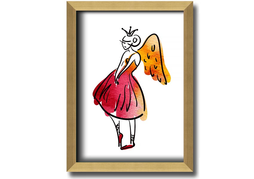 Angel Dancer framed print showcasing a graceful dancer, available in various frame colours, handmade in the UK.