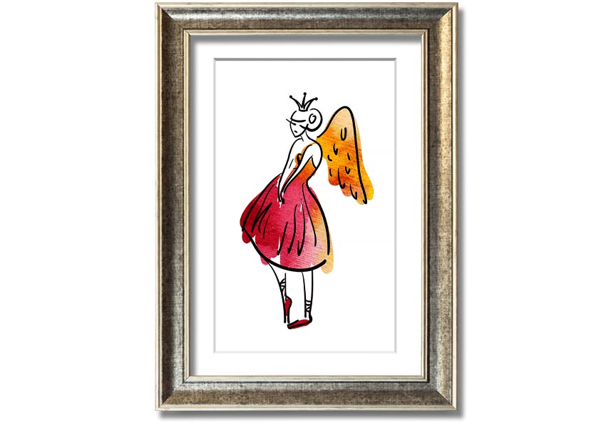 Angel Dancer framed print showcasing a graceful dancer, available in various frame colours, handmade in the UK.