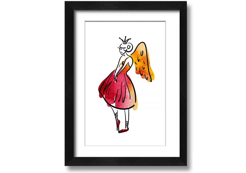 Angel Dancer framed print showcasing a graceful dancer, available in various frame colours, handmade in the UK.