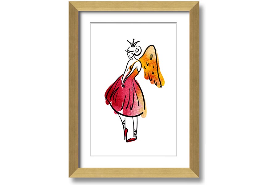 Angel Dancer framed print showcasing a graceful dancer, available in various frame colours, handmade in the UK.