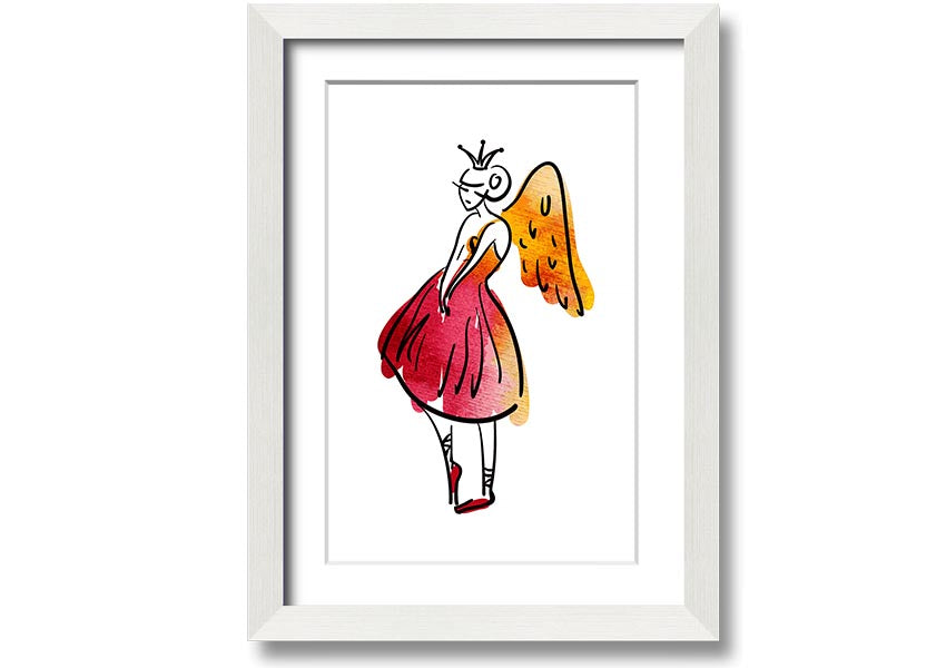 Angel Dancer framed print showcasing a graceful dancer, available in various frame colours, handmade in the UK.