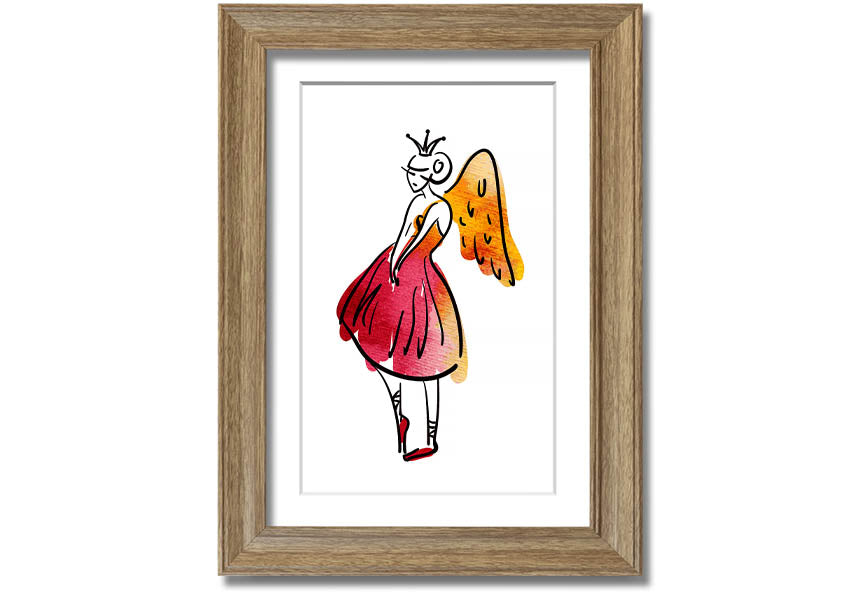 Angel Dancer framed print showcasing a graceful dancer, available in various frame colours, handmade in the UK.