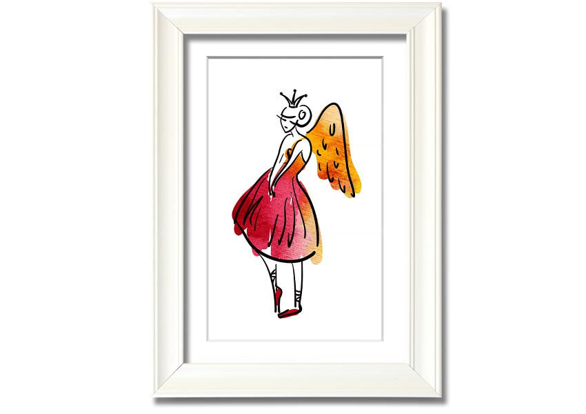 Angel Dancer framed print showcasing a graceful dancer, available in various frame colours, handmade in the UK.