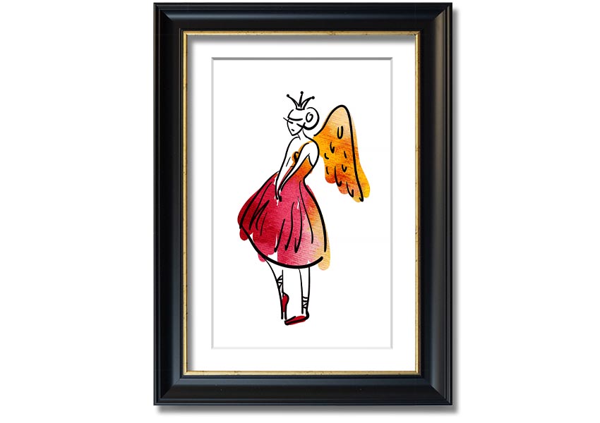 Angel Dancer framed print showcasing a graceful dancer, available in various frame colours, handmade in the UK.