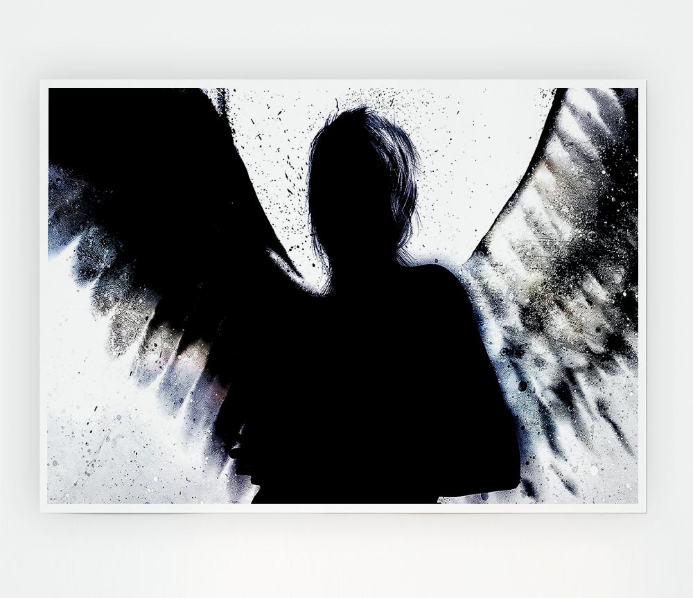 A beautifully printed Angel Shadow poster on high-quality canvas, showcasing vibrant colors and intricate details, ready for display or framing.