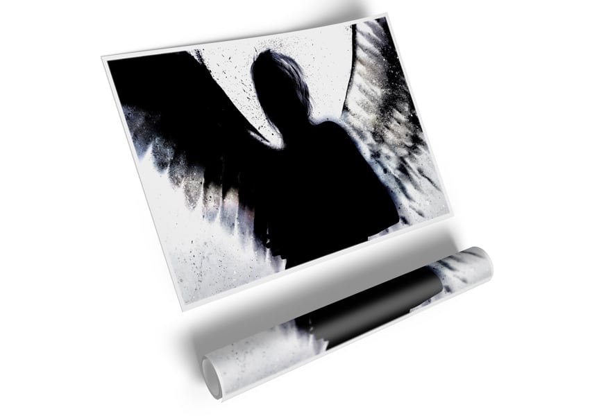 A beautifully printed Angel Shadow poster on high-quality canvas, showcasing vibrant colors and intricate details, ready for display or framing.