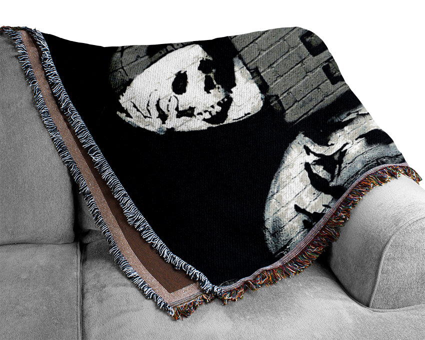 Luxurious Angel Skull throw blanket made from 100% cotton, featuring a unique thermal weave design, perfect for home decor.