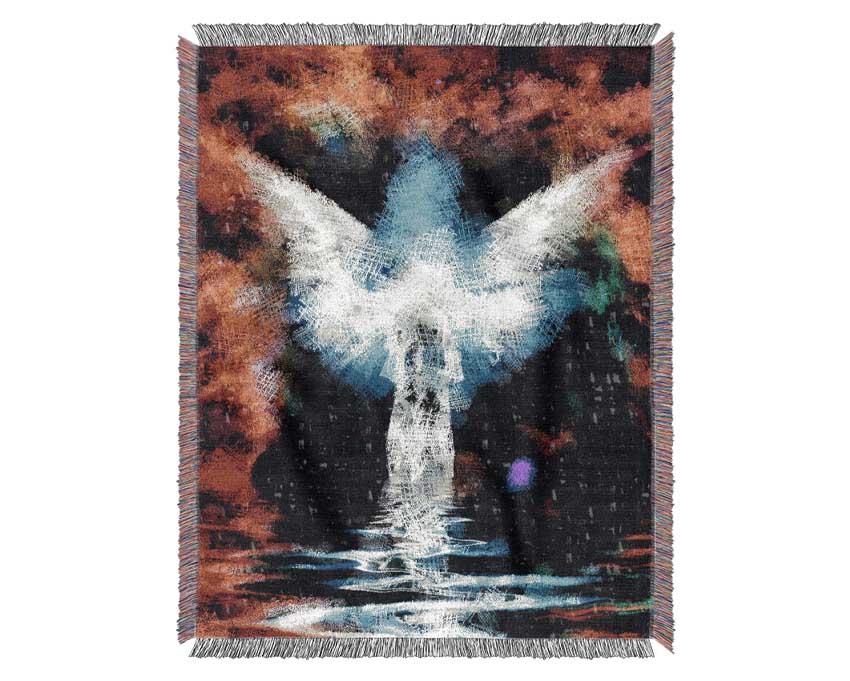 Angel Vision throw blanket made from 100% cotton, featuring a luxurious thermal weave design, perfect for enhancing home decor.