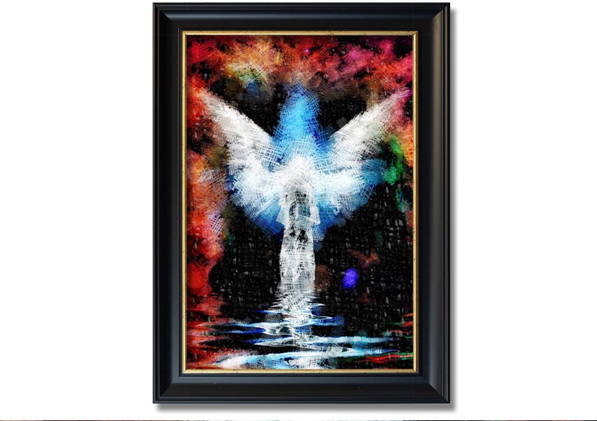 Colorful painting of an angel.