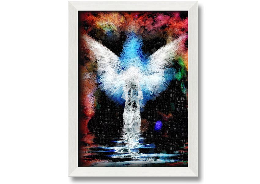 Abstract angel painting with wings.