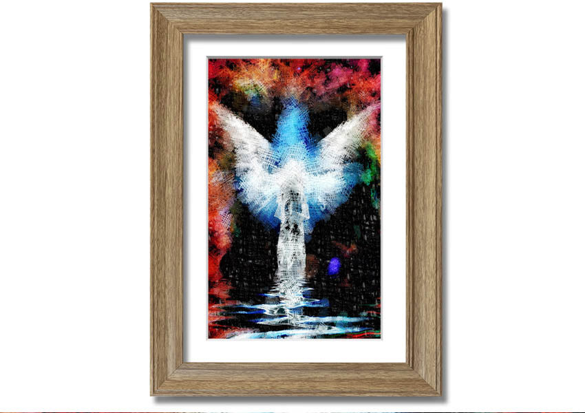 Abstract painting of an angel