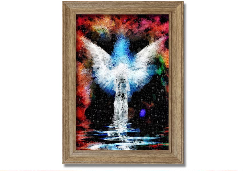 Abstract angel painting with water.