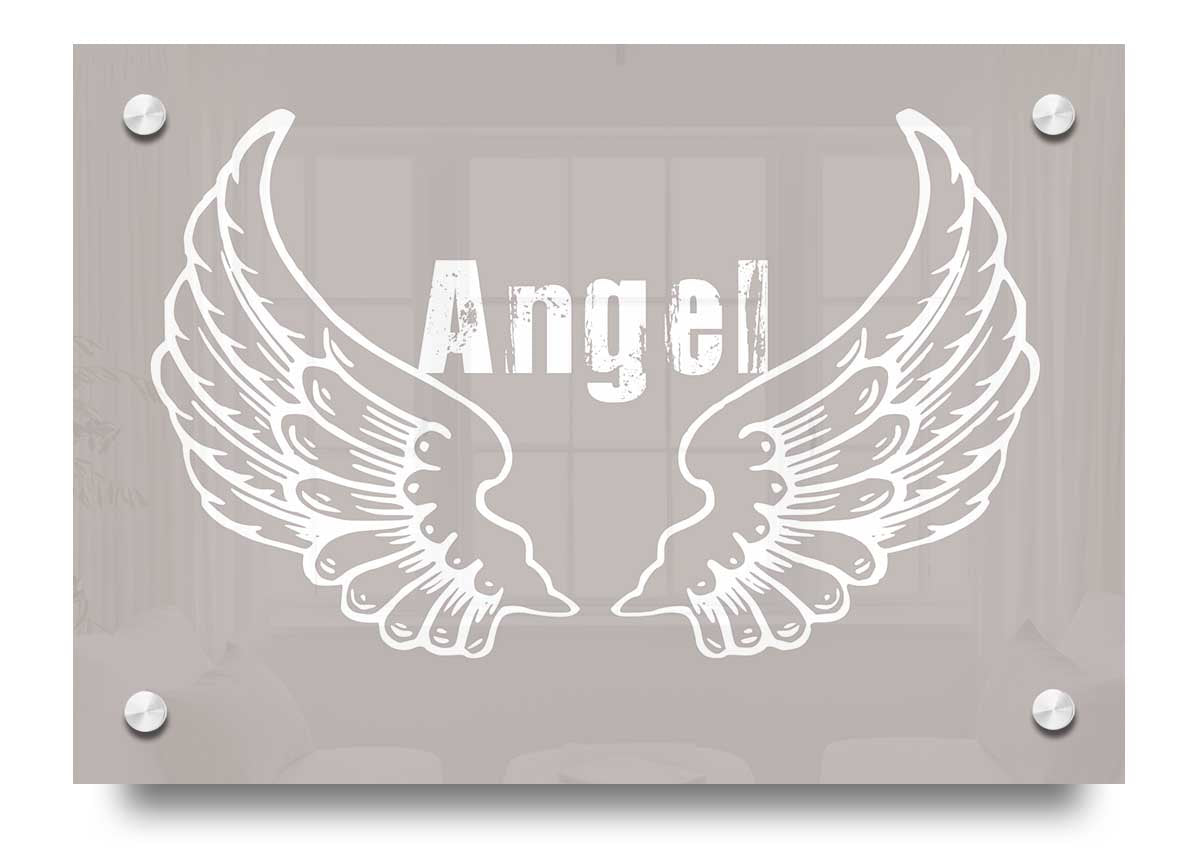 Angel Wings 2 Beige acrylic print on 5mm thick glass, showcasing delicate beige wings design.