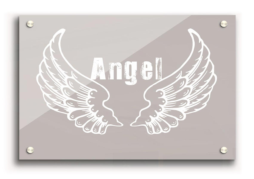 Angel Wings 2 Beige acrylic print on 5mm thick glass, showcasing delicate beige wings design.