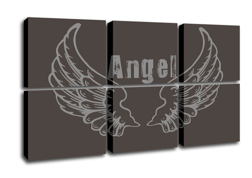 Angel Wings 2 Chocolate canvas art mounted on a box frame, featuring elegant chocolate-toned wings design.