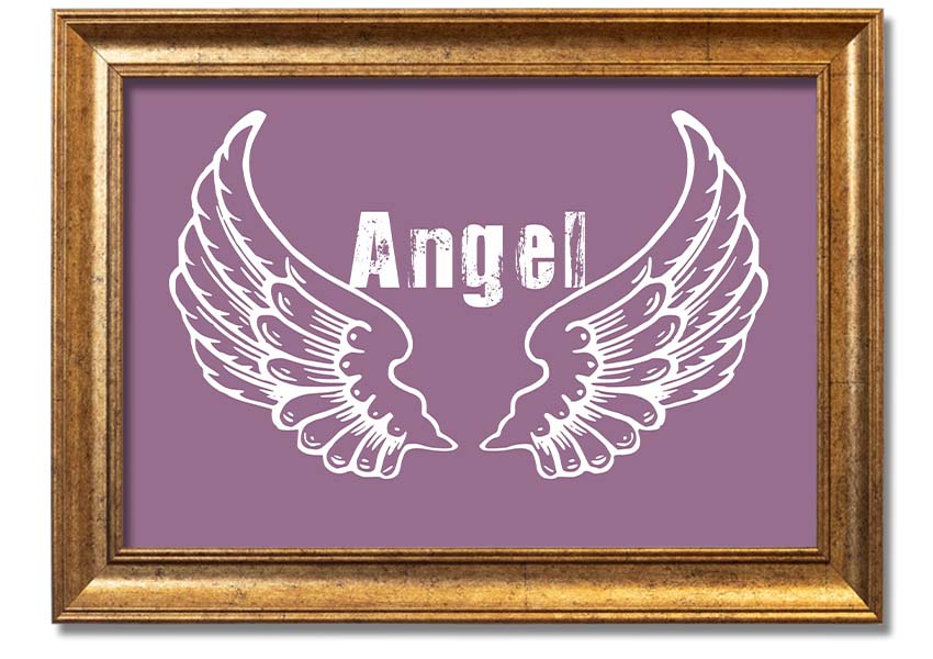 Angel Wings 2 Dusty Pink framed print showcasing delicate angel wings in soft pink tones, elegantly framed and ready to hang.