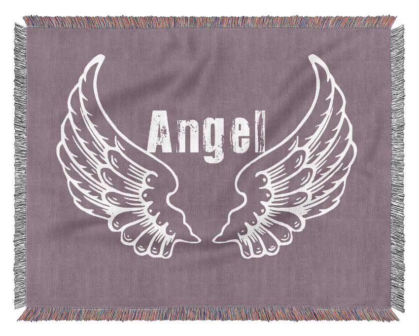 Angel Wings 2 Dusty Pink throw blanket made from 100% cotton, featuring a luxurious thermal weave and soft texture.