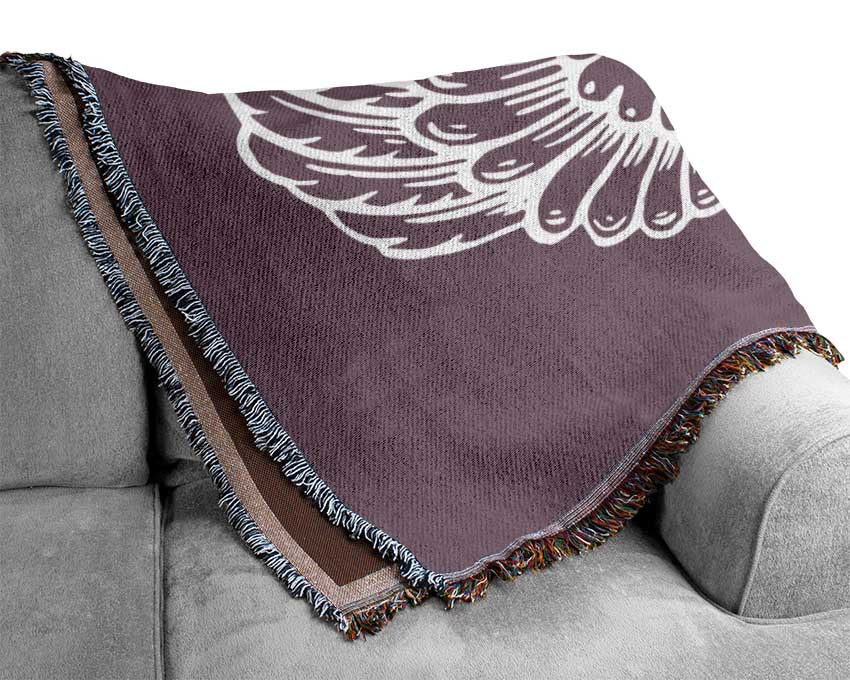 Angel Wings 2 Dusty Pink throw blanket made from 100% cotton, featuring a luxurious thermal weave and soft texture.