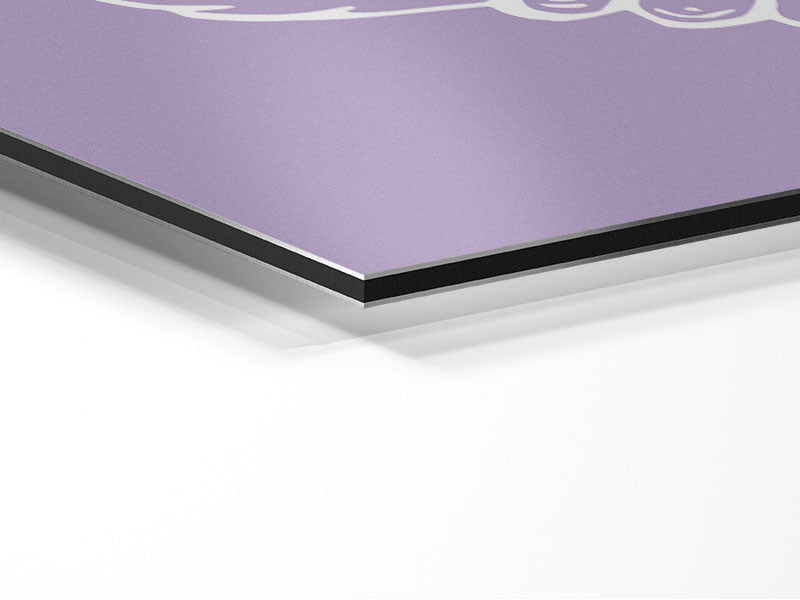 Angel Wings 2 Lilac artwork printed on brushed aluminium dibond, featuring vibrant lilac colors and a modern design.