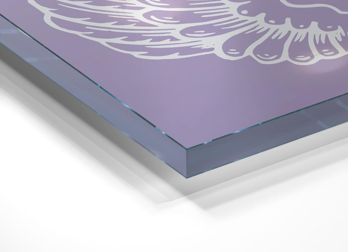 Angel Wings 2 Lilac glass print featuring delicate lilac-colored wings on a sleek glass surface, perfect for modern home decor.