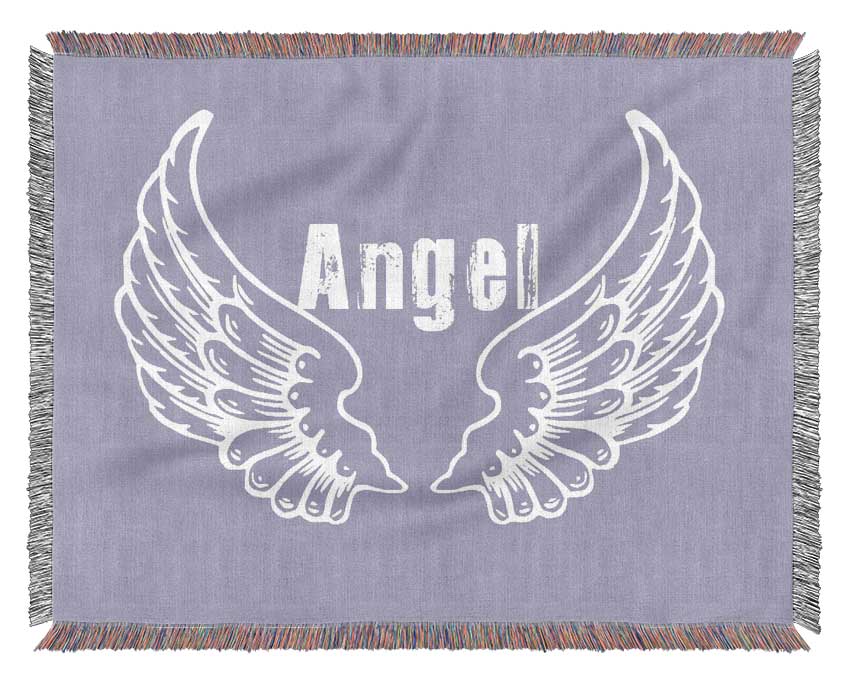 Angel Wings 2 Lilac throw blanket made from 100% cotton, featuring a luxurious thermal weave in a soft lilac color.