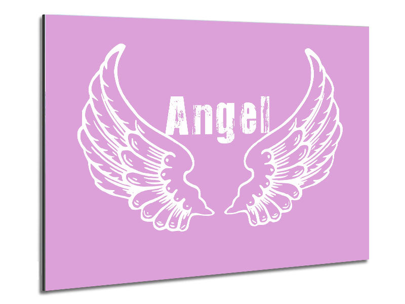 Angel Wings 2 Pink artwork printed on brushed aluminium dibond, featuring vibrant pink hues and a modern design.