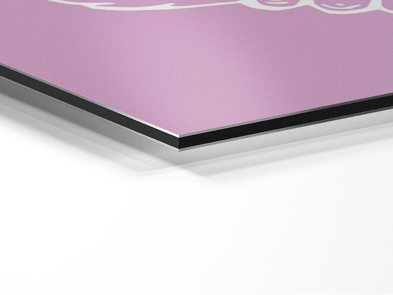 Angel Wings 2 Pink artwork printed on brushed aluminium dibond, featuring vibrant pink hues and a modern design.