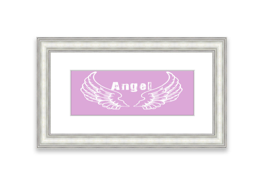 Framed print of Angel Wings 2 Pink, showcasing delicate pink hues and intricate design, ready to hang.