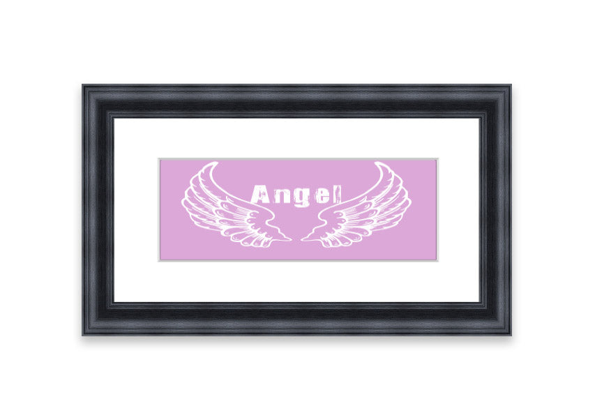 Framed print of Angel Wings 2 Pink, showcasing delicate pink hues and intricate design, ready to hang.