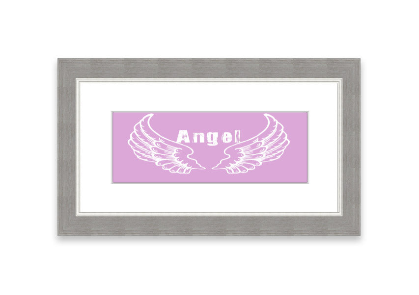 Framed print of Angel Wings 2 Pink, showcasing delicate pink hues and intricate design, ready to hang.