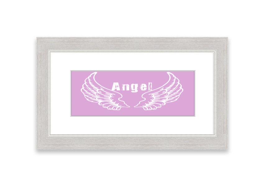 Framed print of Angel Wings 2 Pink, showcasing delicate pink hues and intricate design, ready to hang.