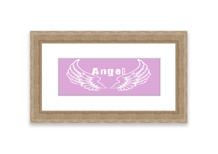 Framed print of Angel Wings 2 Pink, showcasing delicate pink hues and intricate design, ready to hang.