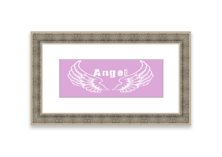 Framed print of Angel Wings 2 Pink, showcasing delicate pink hues and intricate design, ready to hang.