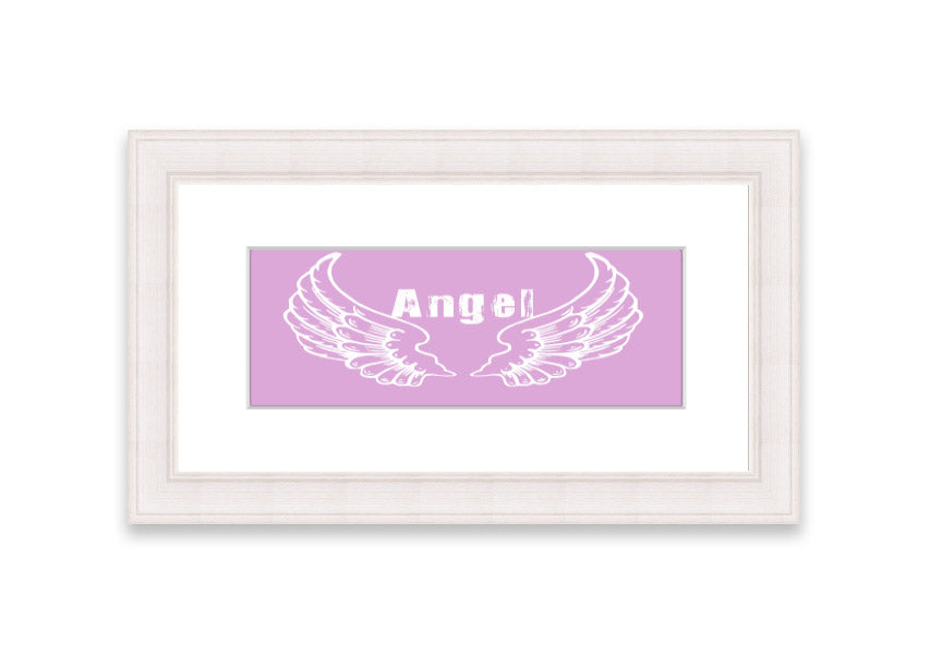 Framed print of Angel Wings 2 Pink, showcasing delicate pink hues and intricate design, ready to hang.