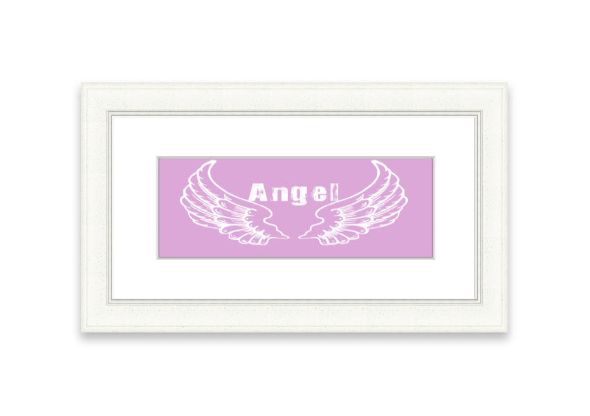 Framed print of Angel Wings 2 Pink, showcasing delicate pink hues and intricate design, ready to hang.