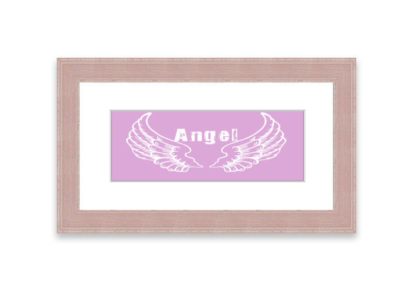 Framed print of Angel Wings 2 Pink, showcasing delicate pink hues and intricate design, ready to hang.