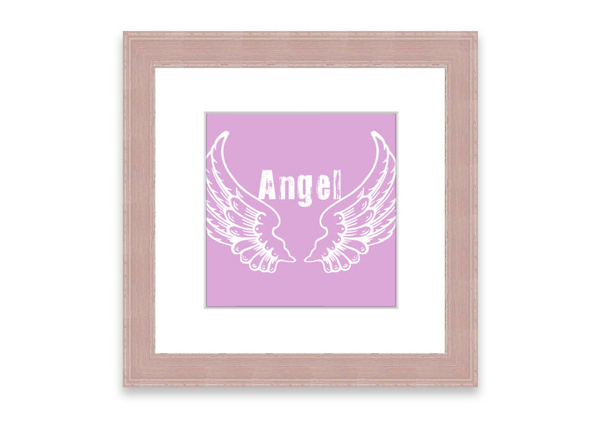 Framed print of Angel Wings 2 Pink, showcasing delicate pink hues and intricate design, ready to hang.