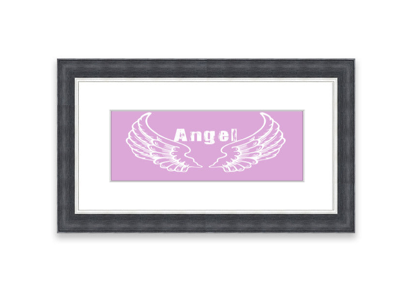 Framed print of Angel Wings 2 Pink, showcasing delicate pink hues and intricate design, ready to hang.