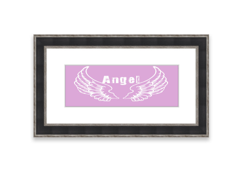 Framed print of Angel Wings 2 Pink, showcasing delicate pink hues and intricate design, ready to hang.