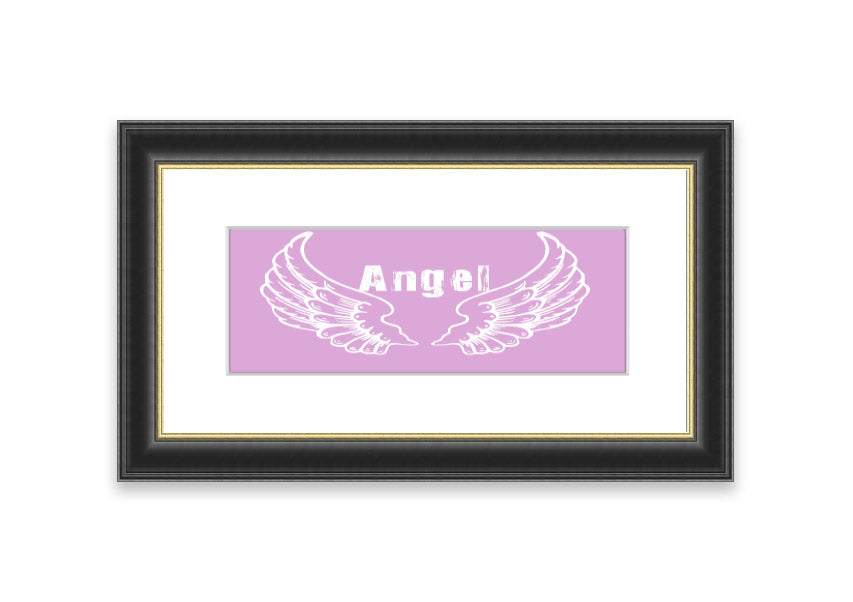 Framed print of Angel Wings 2 Pink, showcasing delicate pink hues and intricate design, ready to hang.