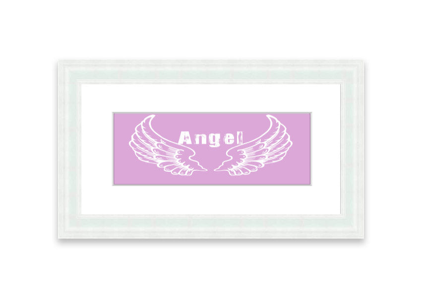 Framed print of Angel Wings 2 Pink, showcasing delicate pink hues and intricate design, ready to hang.